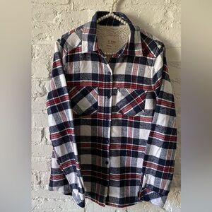 Sherpa-Lined Flannel Button Down